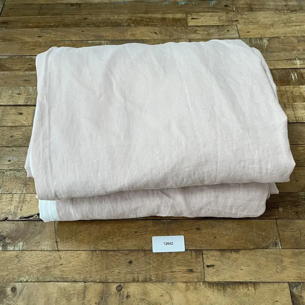 Pottery Barn Blush Pink Linen Curtain Panels (2) 50 in x 108 in Cotton Lined